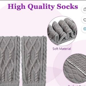 Premium Cable Knit Gray Socks